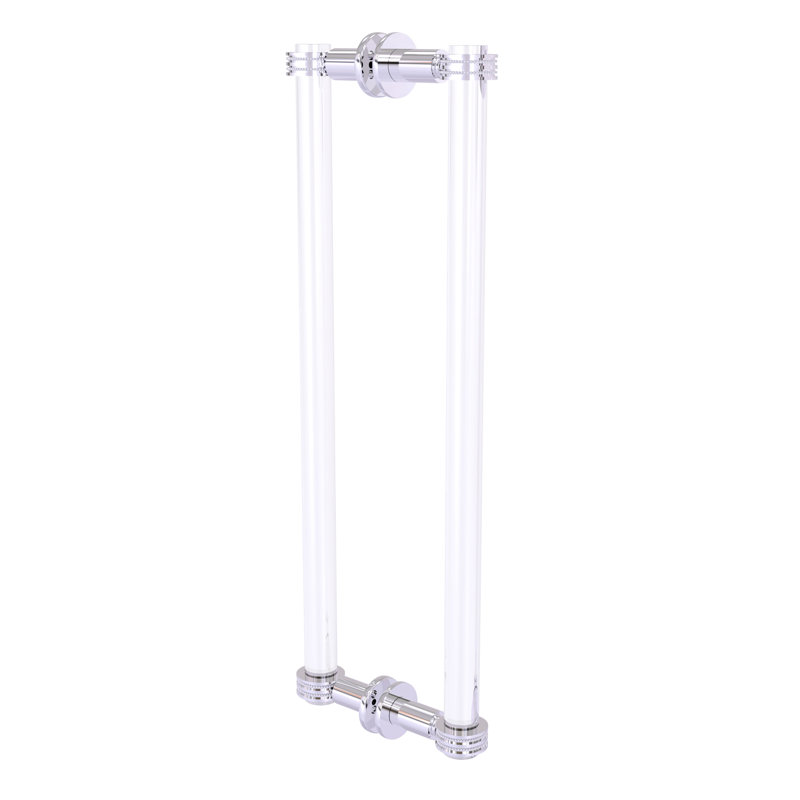 Poignée de porte de douche dos à dos Margolis, Chrome poli, H 19 po x l 1,7 po x P 7 po