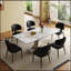 Table de salle à manger rectangulaire de 71 pouces pour 6 à 8 personnes, table de cuisine moderne avec base en acier inoxydable durable, parfaite pour les grandes salles à manger-852373516-852373506