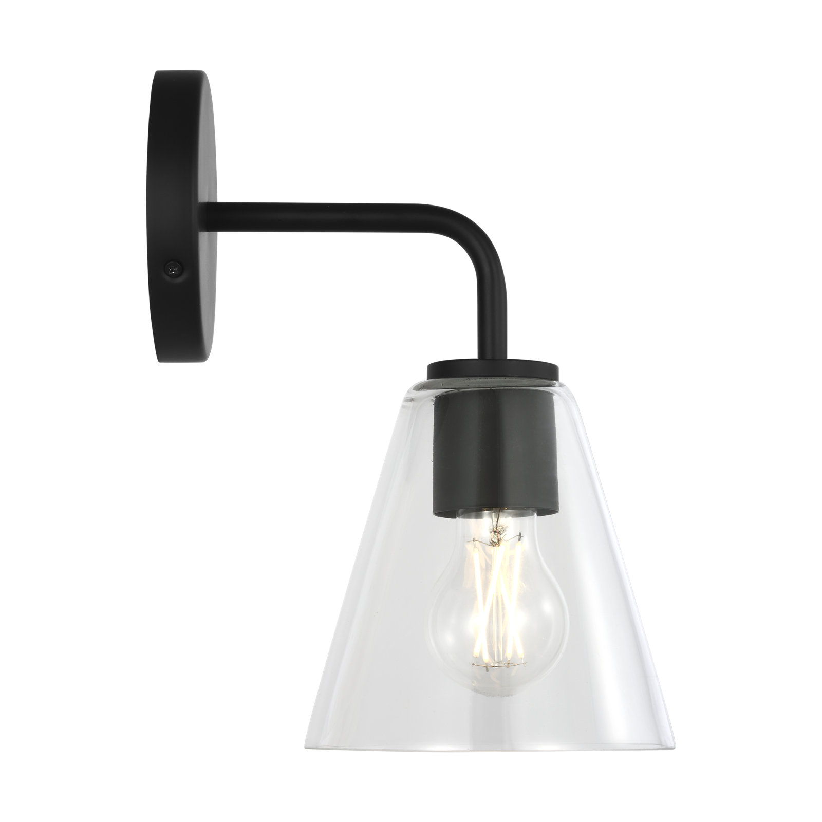 Senda One Light Vanity, 1, Clear, Midnight Black