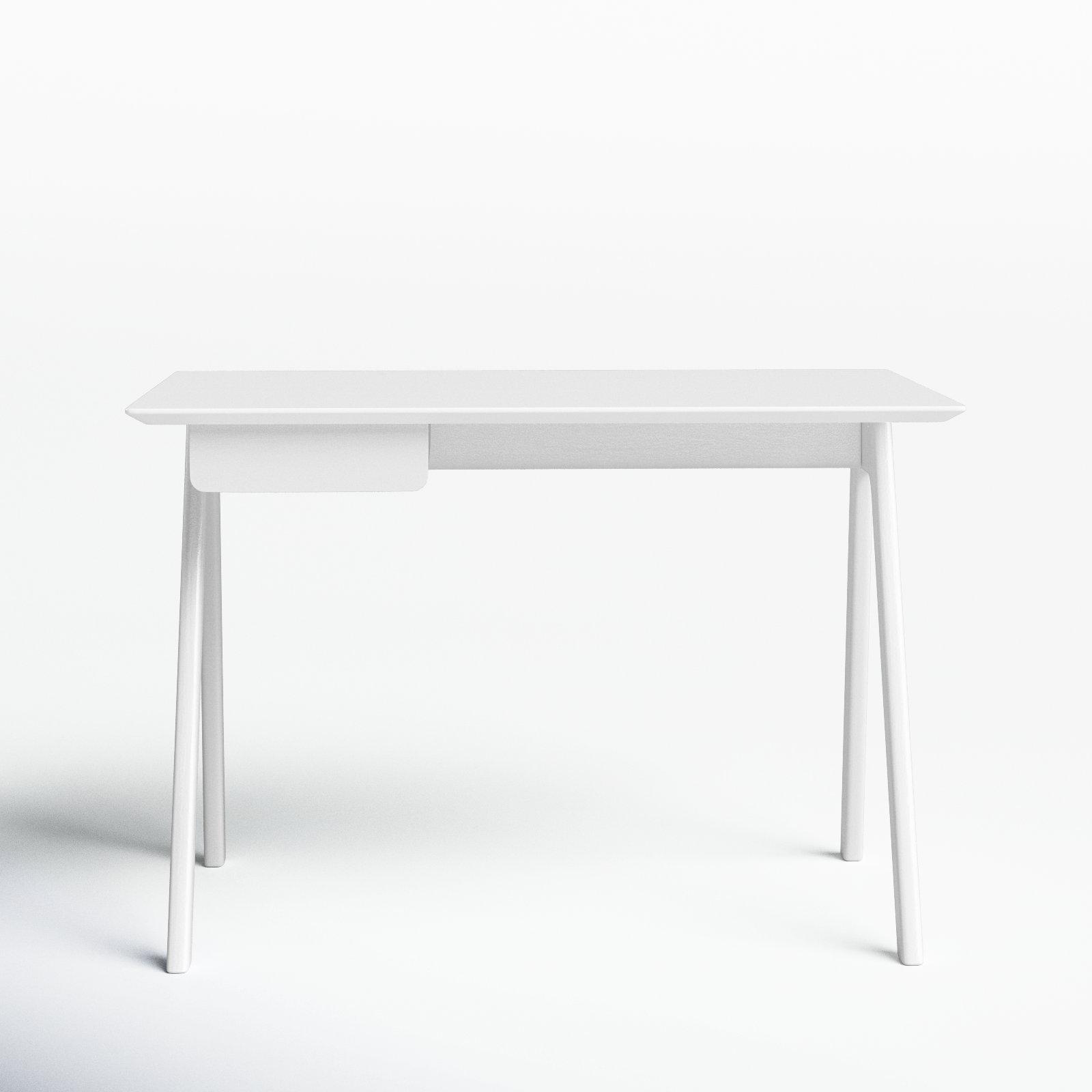 Stash Writing Desk, Whitewashed Ash/White