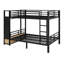 Lit superposé en métal pour les adolescents avec tablettes de rangement, tiroirs et panneau perforé-149309284
