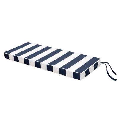  58 X 18 X 3" Oudoor Bench Cushion, Navy Stripe