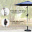 Parasol de terrasse de 2,3 m (7,5 pi), protection, inclinaison et manivelle, pour jardin, terrasse, piscine, bleu marine, avec ventilation, toile, réglage facile.
