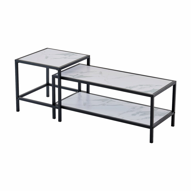 Table basse, table de salon, table basse Quionna, Noir