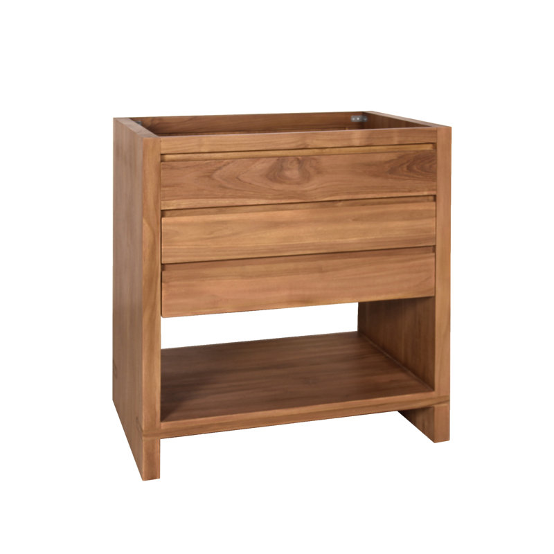 Kai 30 In. Vanity Only In Brown Reclaimed Wood, Natural Teak