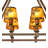 38" Long  8 Light Oblong Chandelier