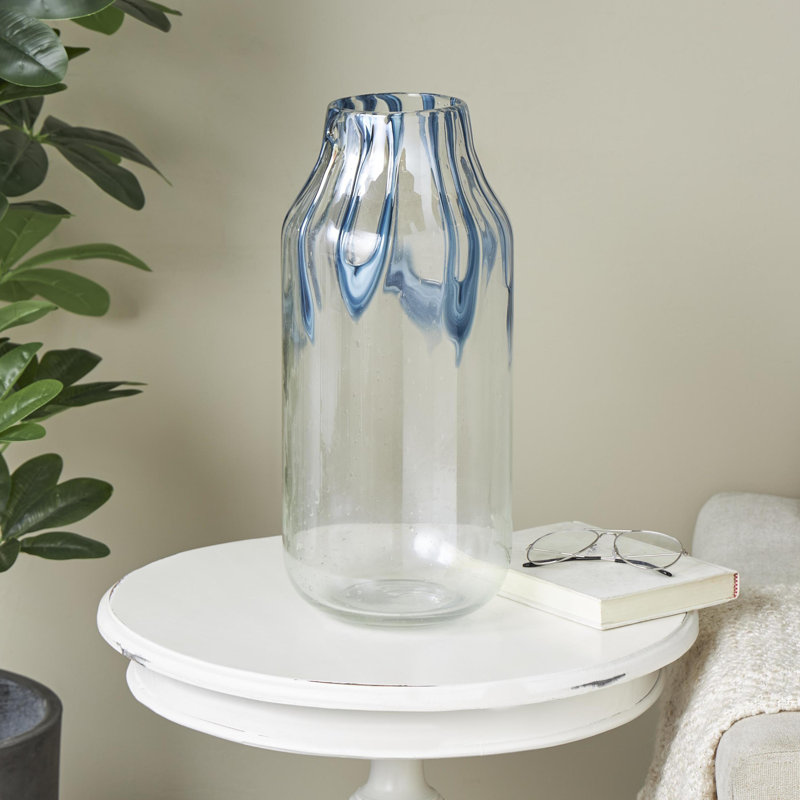 Fahey Handmade Glass Table Vase, 16.75"H x 7.4"W x 7.4"D