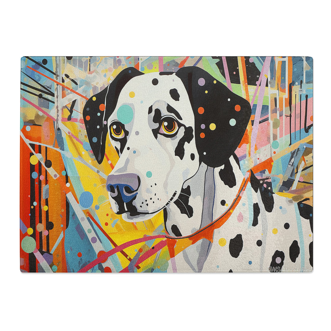Dalmatian Constructivism No.2  Glass Chopping Board