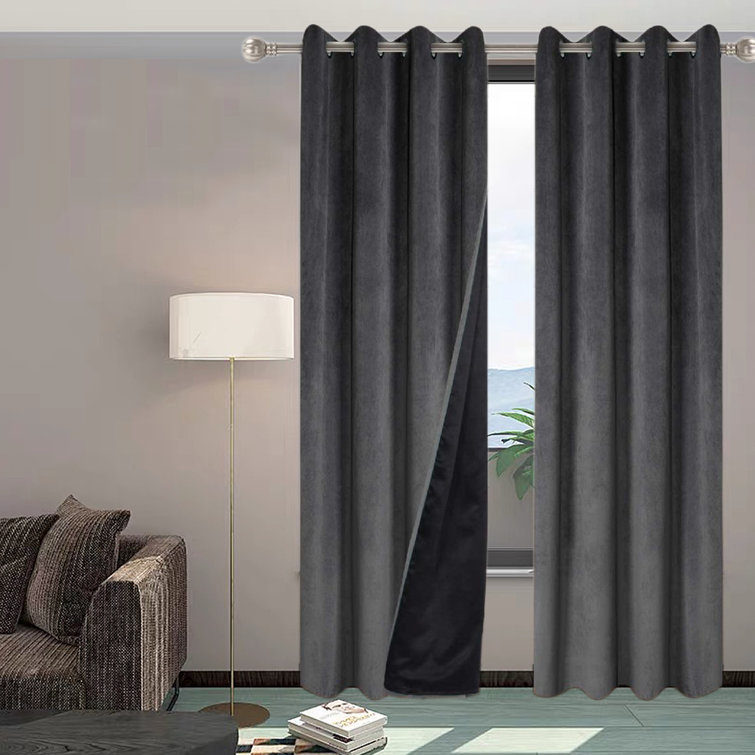 Greyleigh™ Niemeyer Plush Velvet Curtains for Bedroom - Blackout Curtains  for Living Room Window Single Panel & Reviews