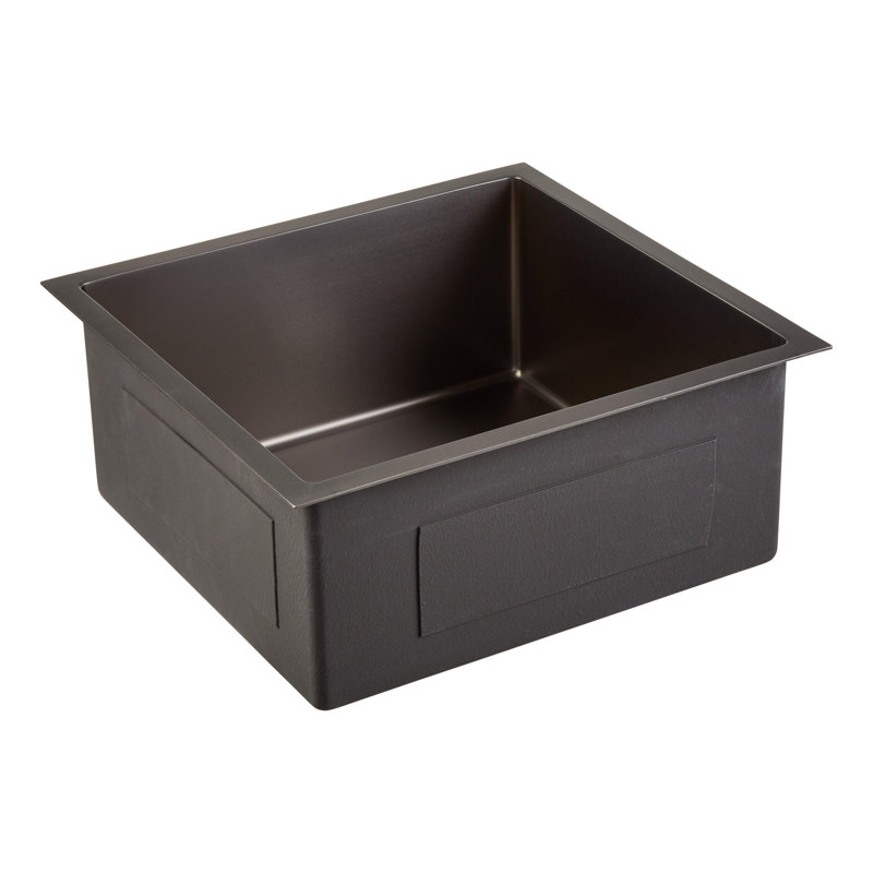 Atlas 19" L Undermount Kitchen Sink, Gunmetal Black