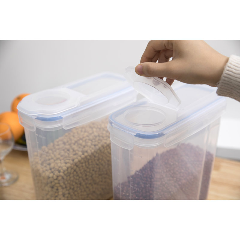 Clear BPA-Free Plastic Food Storage Containers with Airtight Lids, Set of 2