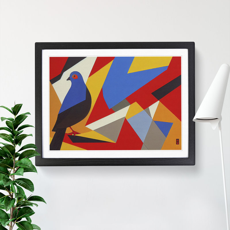 Abstract Pigeon Bird Vol.6 - Framed Print, Black, 46cm H x 64cm W x 2cm D