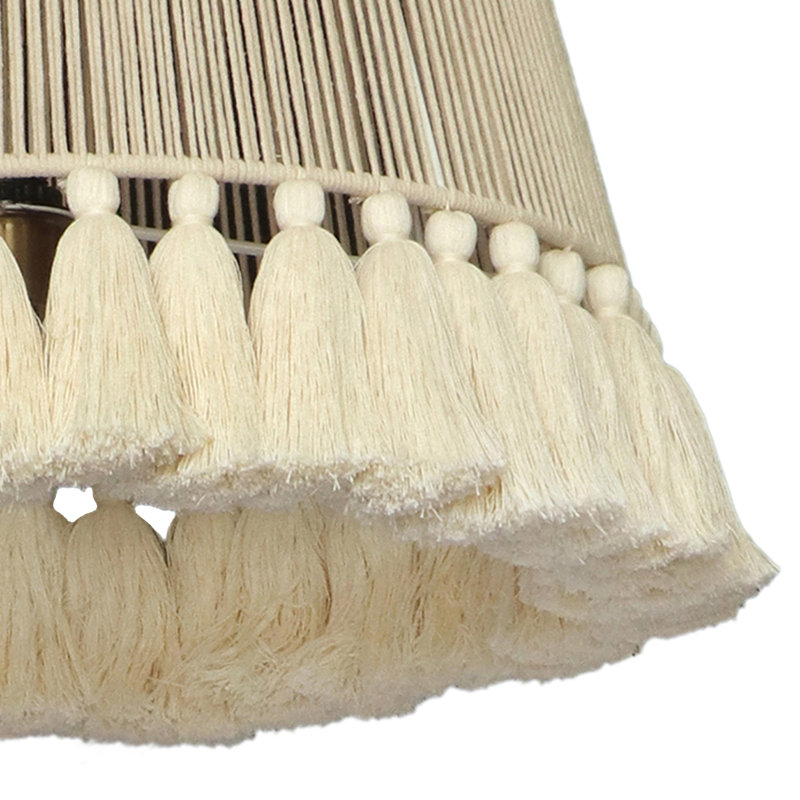 Grande lampe à suspendre en coton Helen, L 14 po x P 14 po