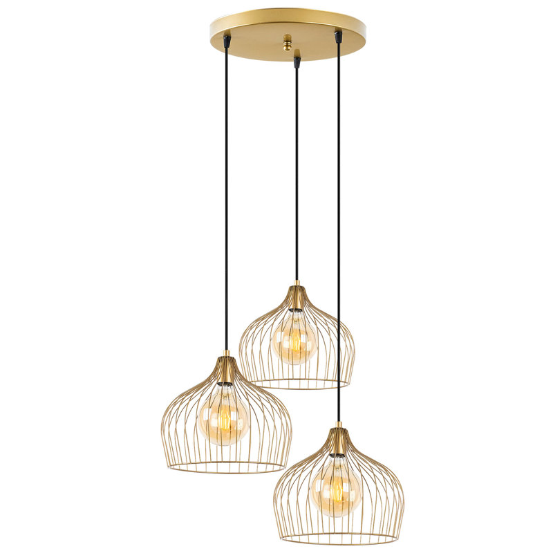 Luminaire suspendu en forme de dôme à 3 lumières