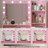 Vanity Desk (Makeup Vanity) With Mirror & Light, Large Drawer Three Level Storage Dresser, 3 Lighting Color Modes Adjustable Brightness For Led Lights, Bedroom Dressing Table (Makeup Vanity)-148283880