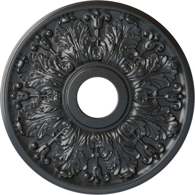 Médaillon de plafond Endurathane Apollo, DO 16 1/2 po x P 3 5/8 po x P 1 1/8 po (convient aux auvents jusqu'à 5 5/8 po), fini étain peint à la main