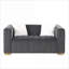 Canapés-lits | Causeuse Chesterfield moderne en velours gris pour petit salon et appartement | Gris | Velours
