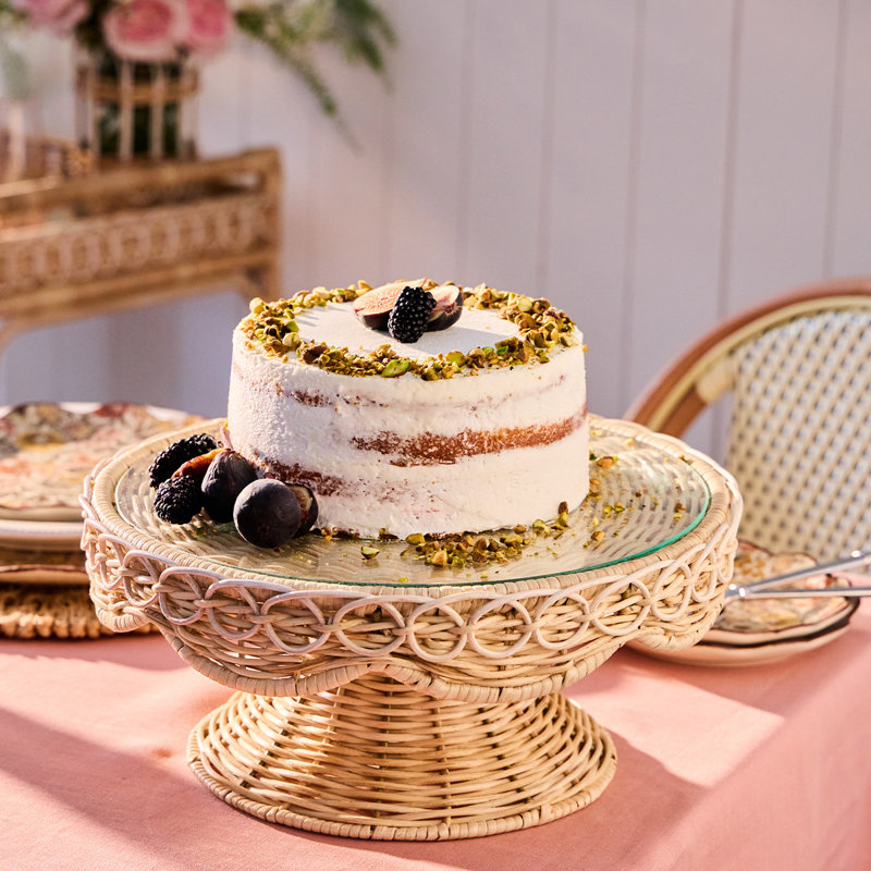 Provence Rattan Cake Stand - Whitewash
