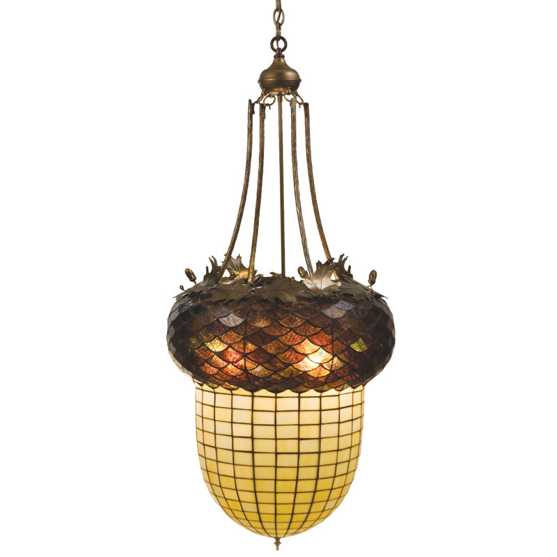 Luminaire suspendu inversé 22 po Cheyla, Ambre