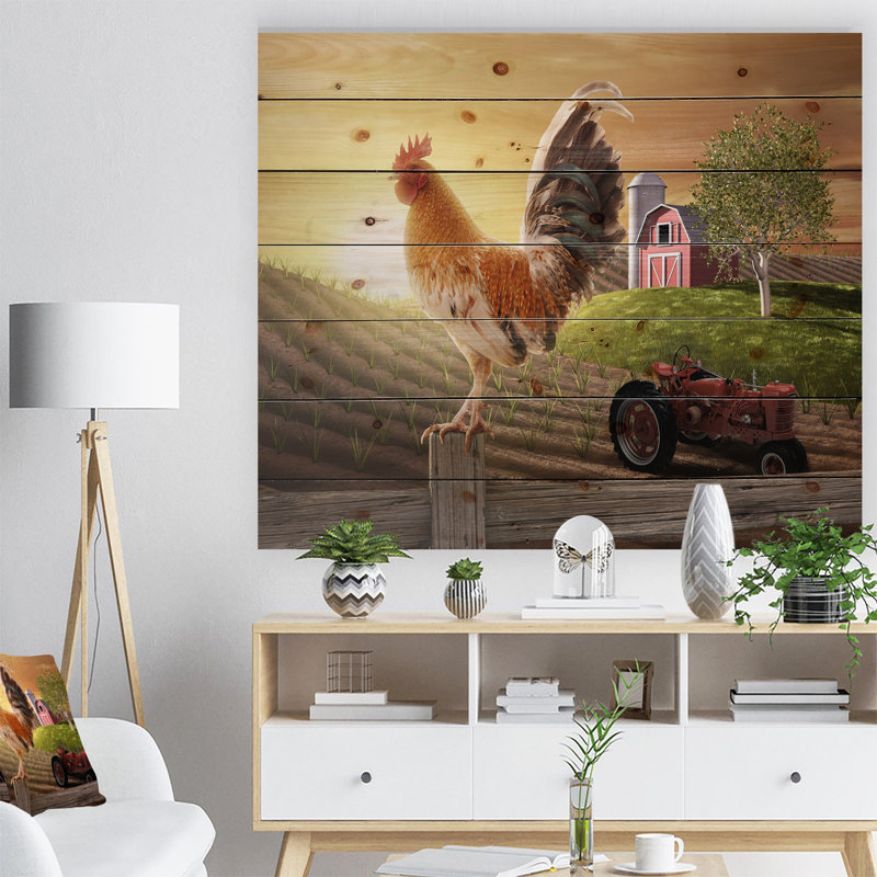 «Country Farm Morning», impression, H 36 po x l 46 po x P 1,5 po, Bois