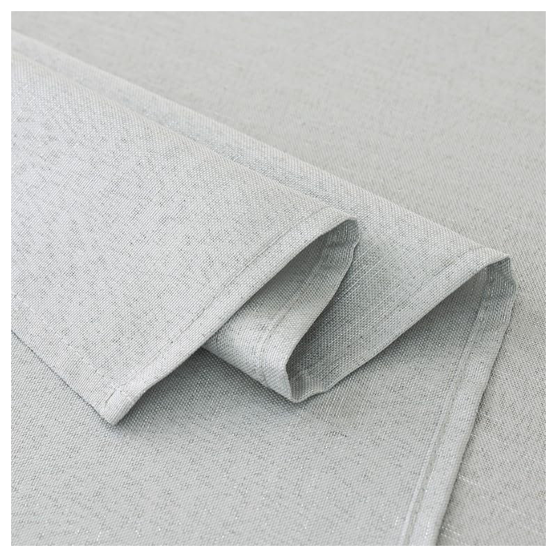 Home Decorative Glitter Rectangular Round Tablecloth Washable Table Cover, Grey