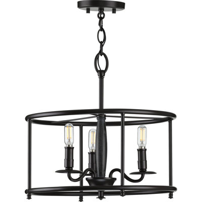 Luminaire tambour suspendu 3 lumières façon bougie Rourke