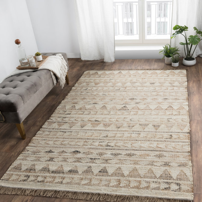 Camille Geometric Area Rug in Light Brown/Beige, Rectangle 8' x 10'