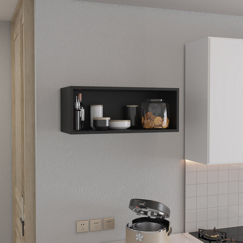 Armoire murale ouverte 30 po de largeur x 12 po de hauteur, Noir