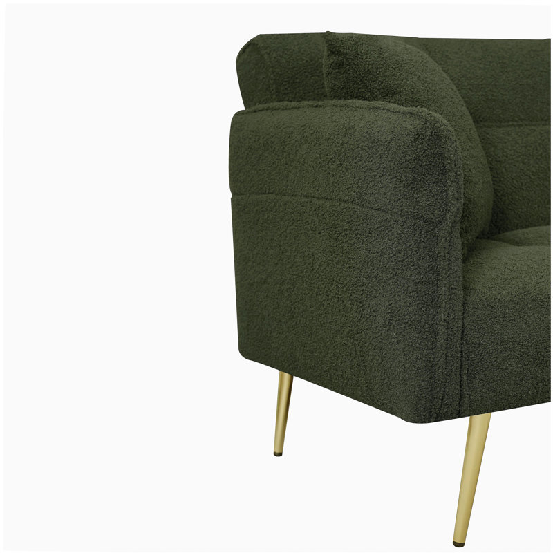 Futon-lit de 70,1 po, canapé-lit double convertible avec accoudoirs rabattables pour les salons et les petits espaces, Vert