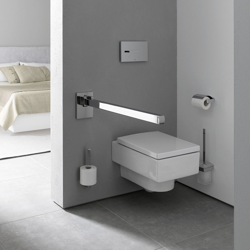Wall Mount Toilet Paper Holder with Cover, Polished Chrome
