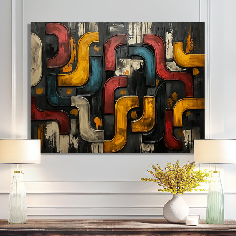 Okeima - Abstract Large Wall Art, H 30 po x l 40 po, Toile tendue sur cadre, Ne s’applique pas