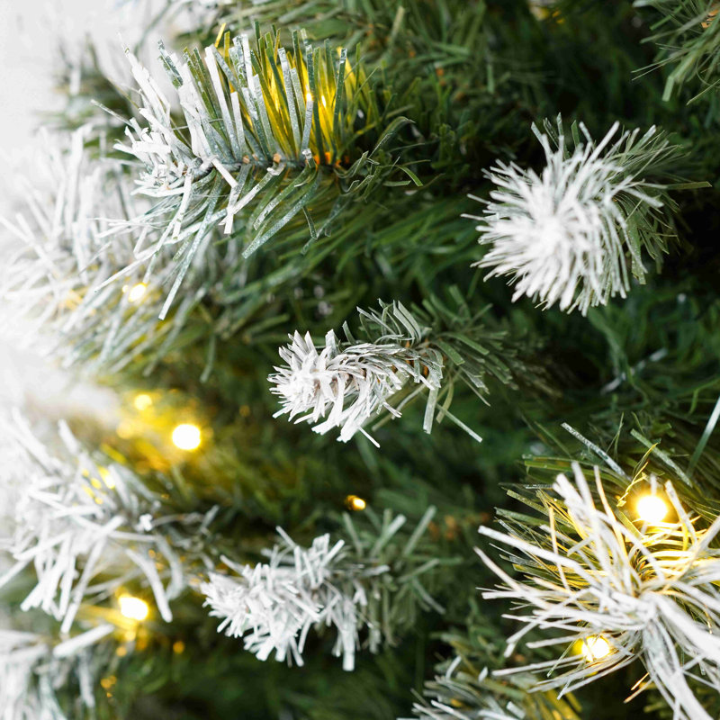 Artificial Christmas 3-Piece Set Wreath And Set Of 2 Entrance Trees X-Mas With LED Lights Easy Assembly