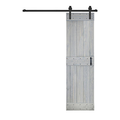 H Series Color Finished Sliding Barn Door With Hardware Track-Assembly Required