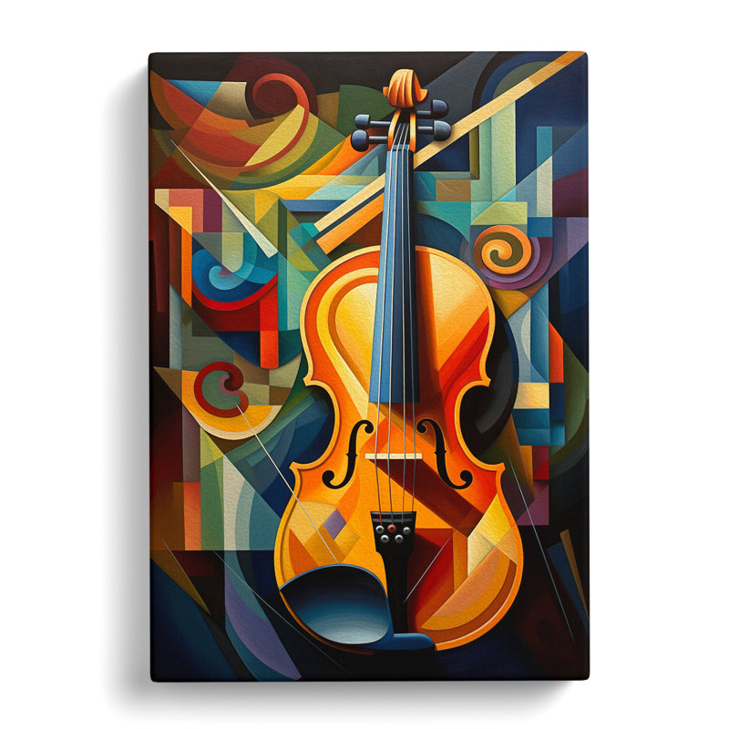 Violin Cubism - Wrapped Canvas, 50cm H x 35cm W x 3cm D