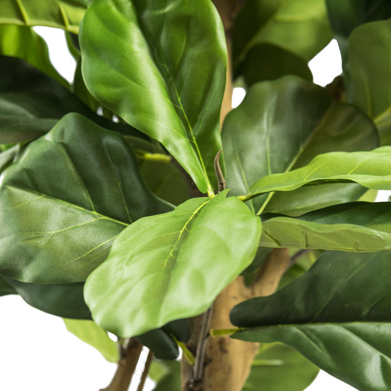 72'' Faux Fiddle Leaf Fig Tree in Metal Planter, Copper