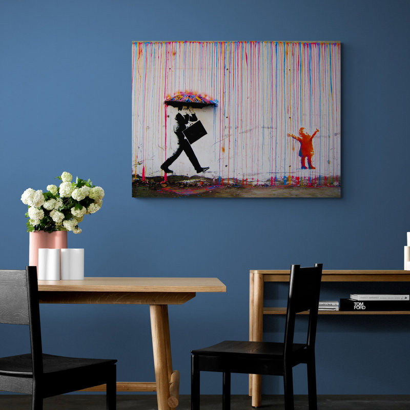Coloured Rain - Wrapped Canvas Art Prints, 81cm H x 117cm W x 4cm D