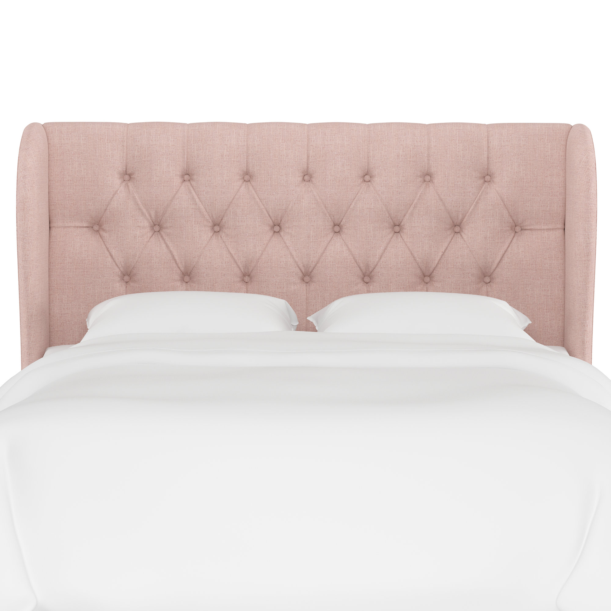 Tomey Upholstered Headboard, Zuma Rosequartz Textured Linen, Queen