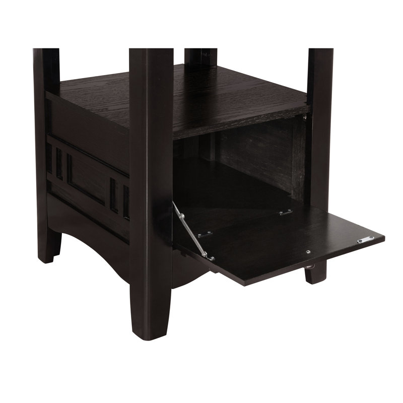 Table de salle à manger à hauteur de comptoir avec table ronde extensible, siège en bois, sièges noirs, rangement fermé à piédestal pour Decor Wood 5, rallonge de table de 18 po, tabourets à dossier et ouvert