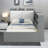 Platform Bed With Upholstered And Storage Headboard, Rotatable Board, Storage Shelves And 2 Drawers-1542100297