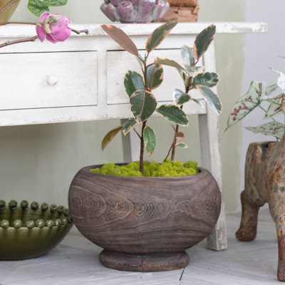 Round Paulownia Wood Planter