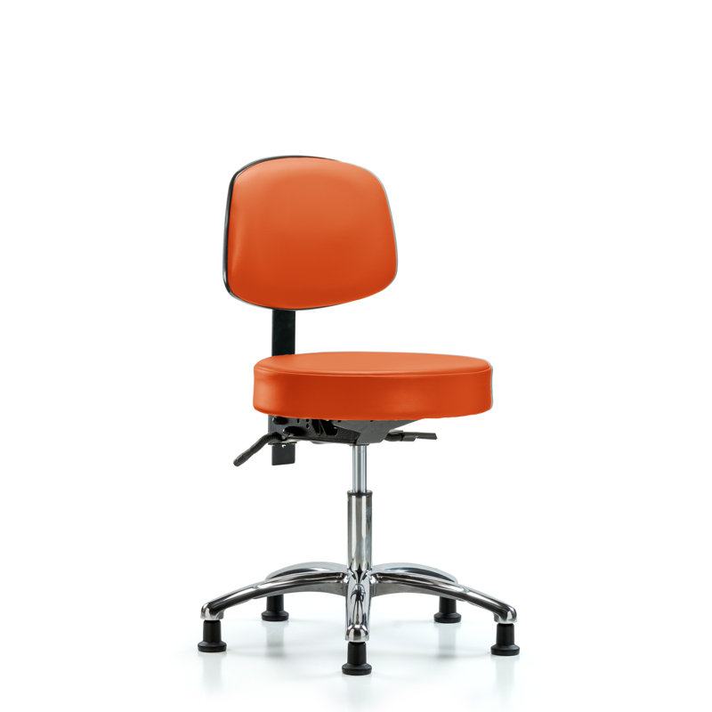 Tabouret de laboratoire réglable à hauteur de bureau Daenerys, Patins, Non inclus, Orange