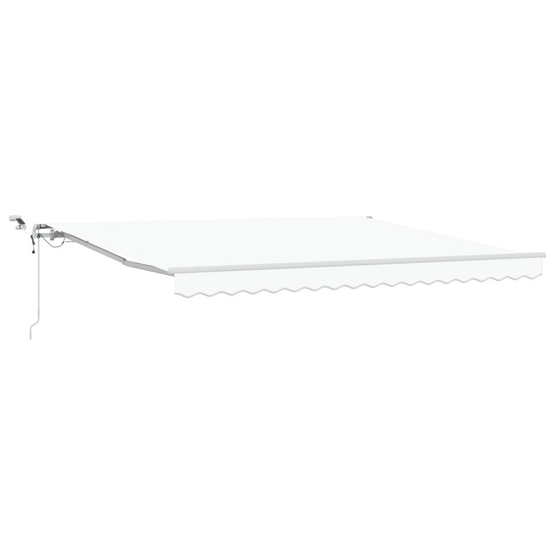 Brayden Studio Retractable Patio Awning, 400 cm W x 300 cm D, White