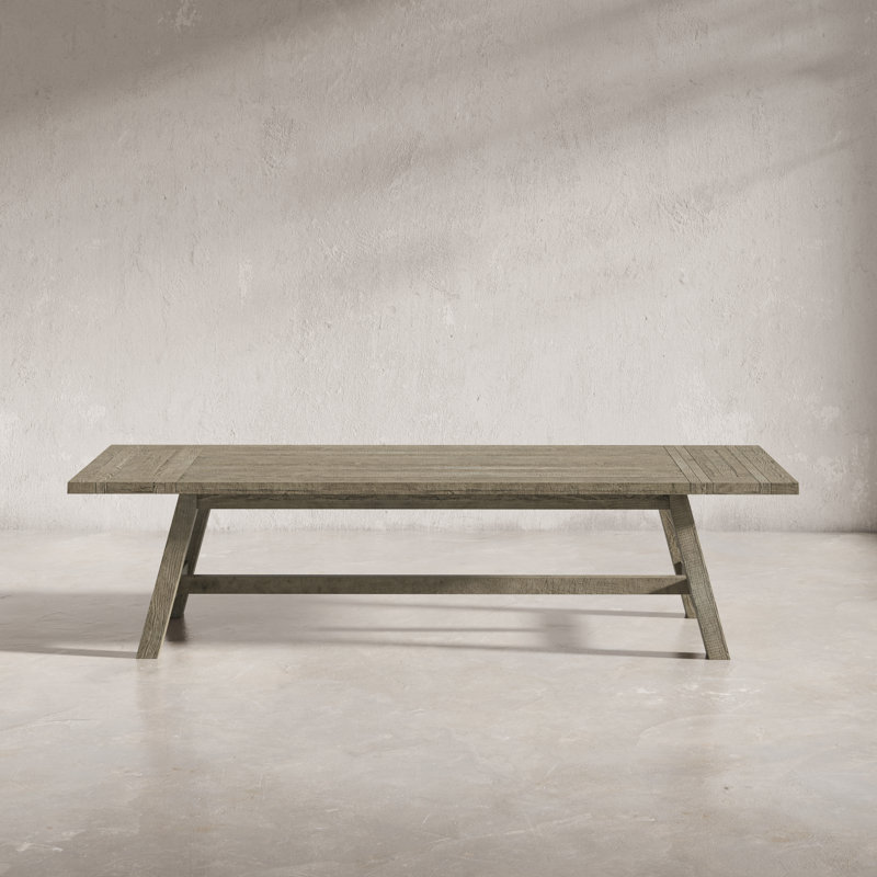 Fahrettin Pine Solid Wood Dining Table, Driftwood Gray