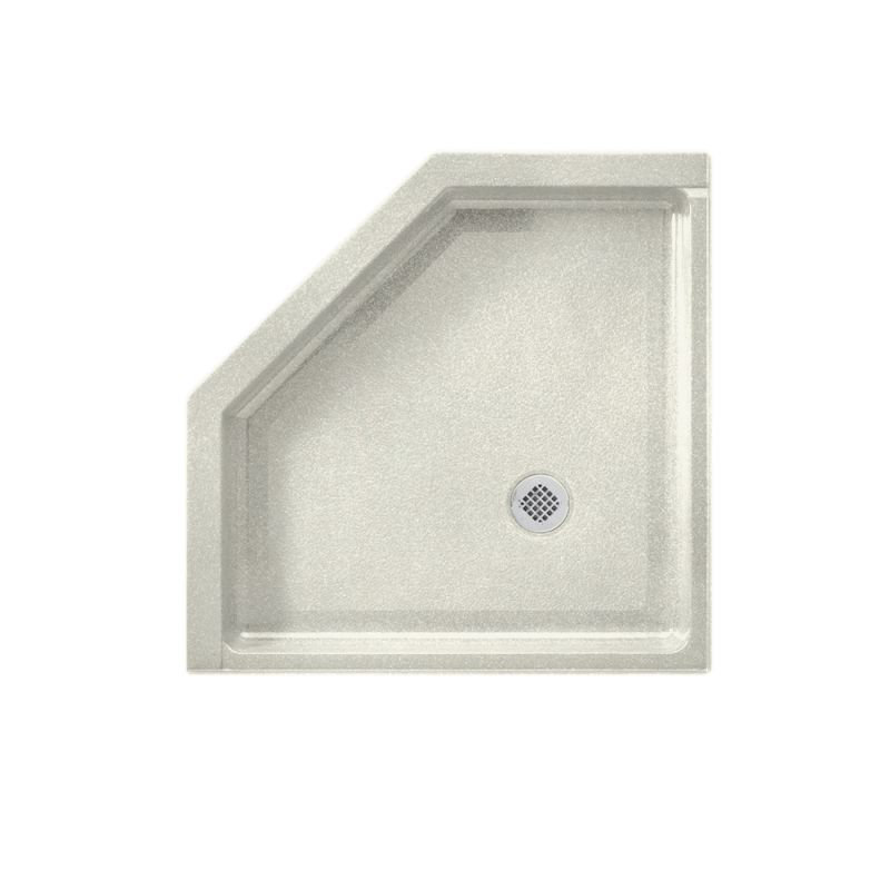 Base de douche à double seuil 38 po x 38 po Neo-Angle, Bisque