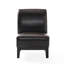 Fauteuil de chambre en cuir synthétique brun l 35,07 po x P 24,5 po