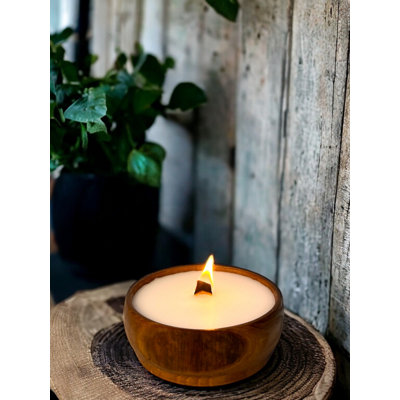 Wood Tabletop Candlestick
