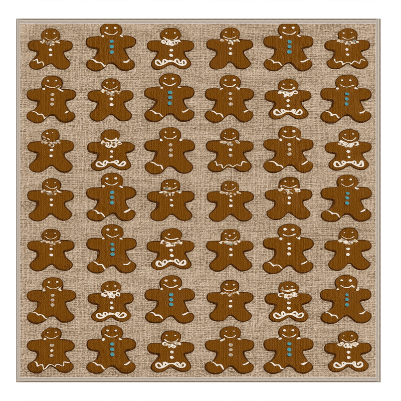  Tapis lavable biscuits en pain d'épices, Carré 7 pi