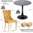 Dining Table Set,  24" Round Dining Table And 2 Velvet Dining Chairs With Gold-plated Legs-738060566-737608189