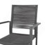 Chaise de salle à manger d'extérieur moderne en aluminium avec siège en corde (ensemble de 2), gris et gris foncé
