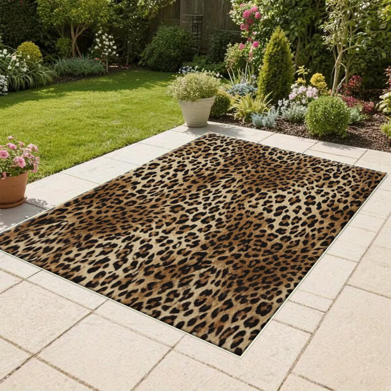 Leopard Print Area Rug, Soft And Lightweight, Suitable For All Seasons, Easy To Maintain And Easy To Clean, Machine Washable Carpet Floor Mat, Suitable For Living Room, Bedroom, Hallway, Balcony, Office, Room Decor, Home Decor, Outdoor Decor